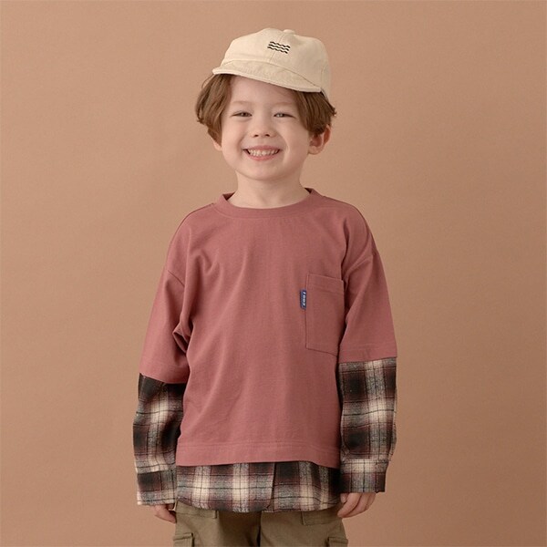 【型崩れしないやわらかコットン】シャツドッキングTシャツ