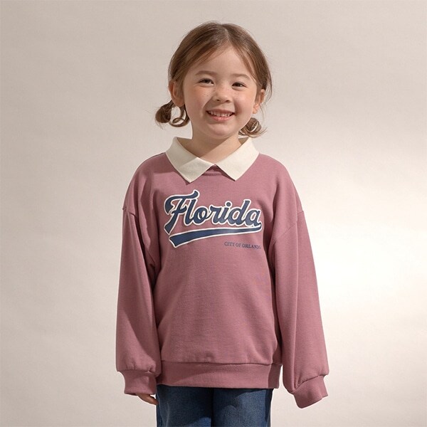 【表コットン毛玉バイバイ】衿付きぷくぷくロゴスウェット