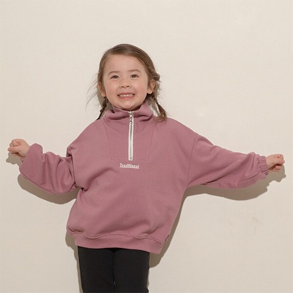 【表コットン毛玉バイバイ】ハーフジップスウェット