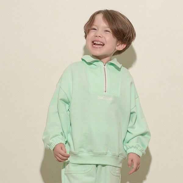 【表コットン毛玉バイバイ】ハーフジップスウェット