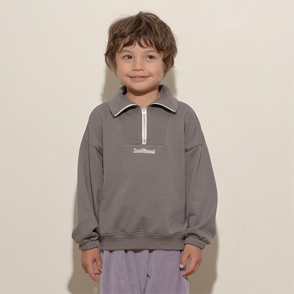 【表コットン毛玉バイバイ】ハーフジップスウェット