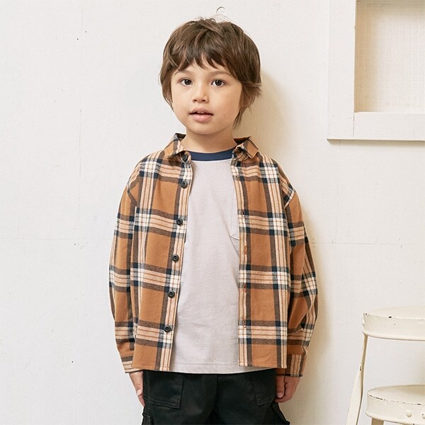 チェックワイドシャツ