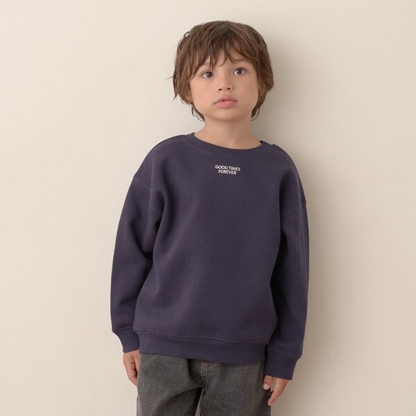 【どっちが前でもOK!】【表コットン毛玉バイバイ裏起毛】刺しゅうスウェット