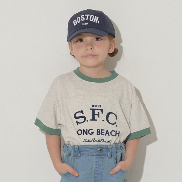 【型崩れしないやわらかコットン】ロゴプリントリンガービッグTシャツ