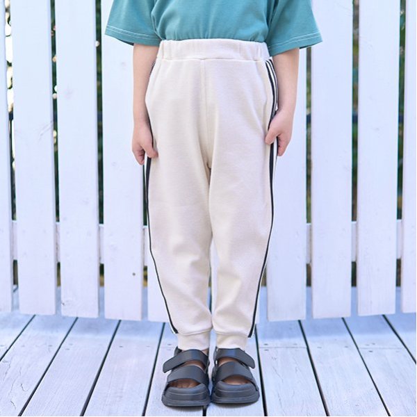 【ともパン】サイドラインテーパードパンツ