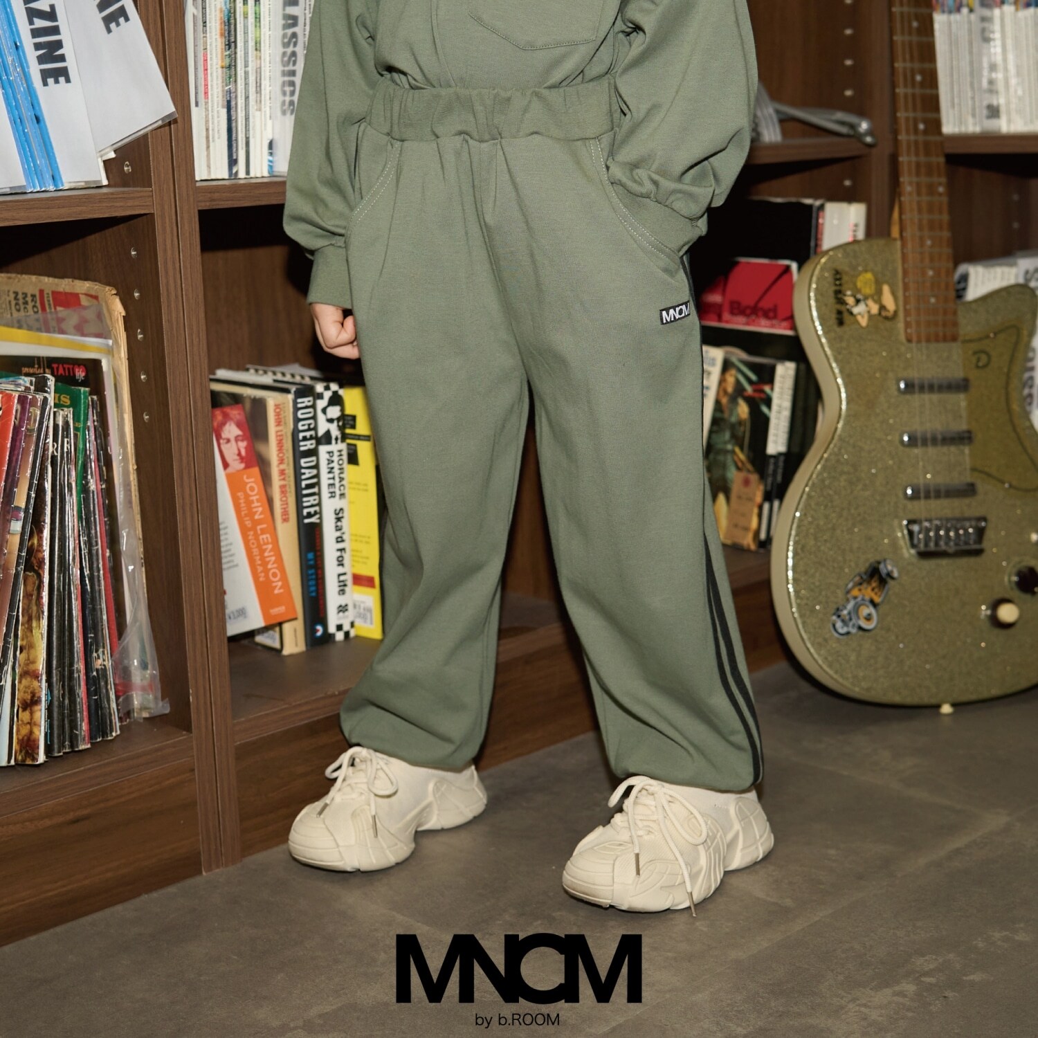 【MNCM】【セットアップ可】【カイテキ天竺】ビッグシルエットサイドラインパンツ