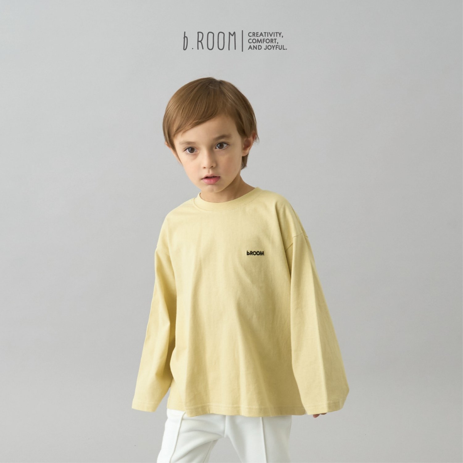 【デイリースタンダードウェアシリーズ】ゆるっとオーバーサイズのワンポイントシンプル長袖Tシャツ