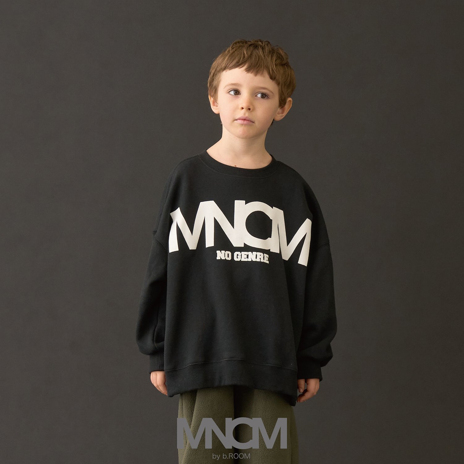 【MNCM】【毛玉バイバイ裏起毛】フロッキープリントビッグスウェット