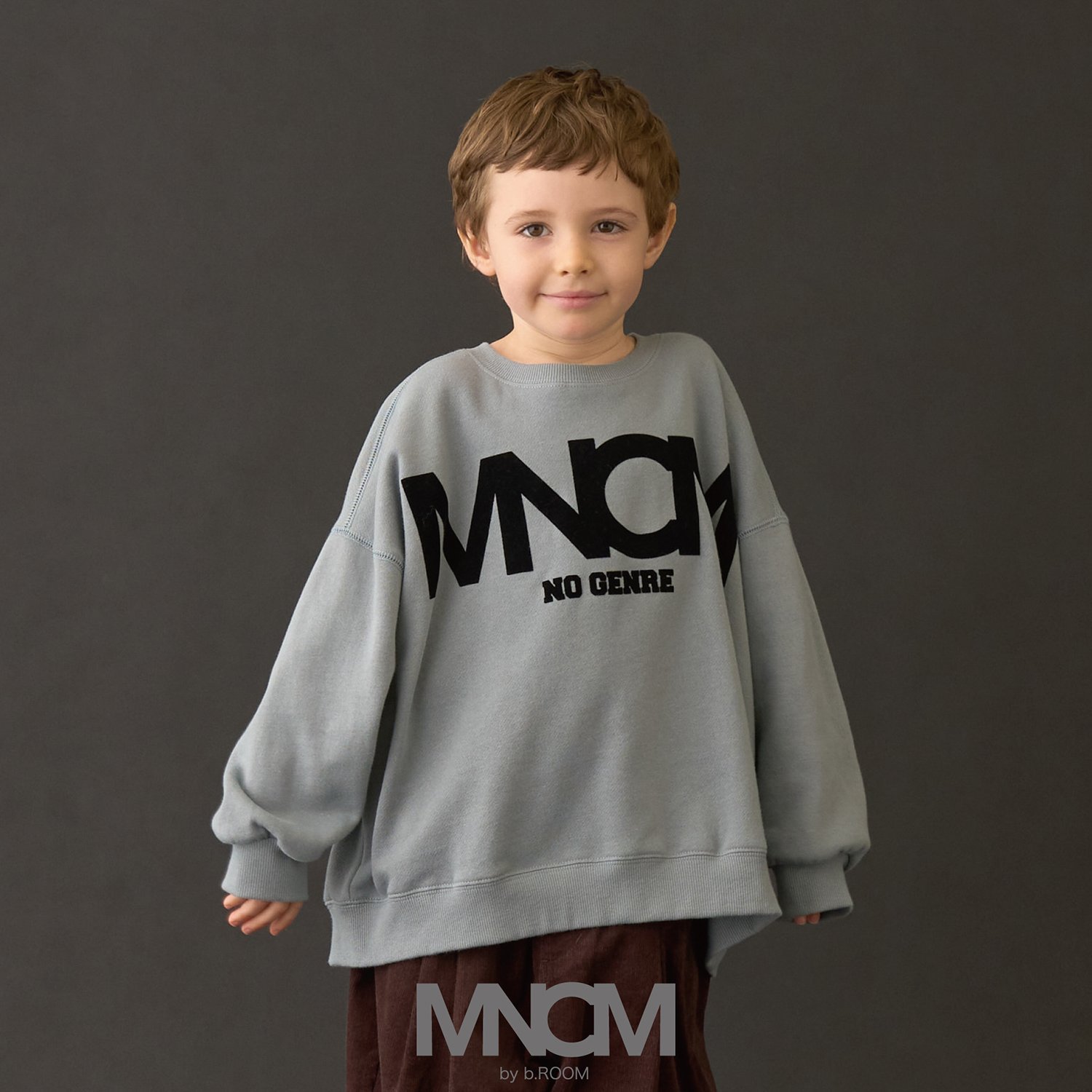 【MNCM】【毛玉バイバイ裏起毛】フロッキープリントビッグスウェット