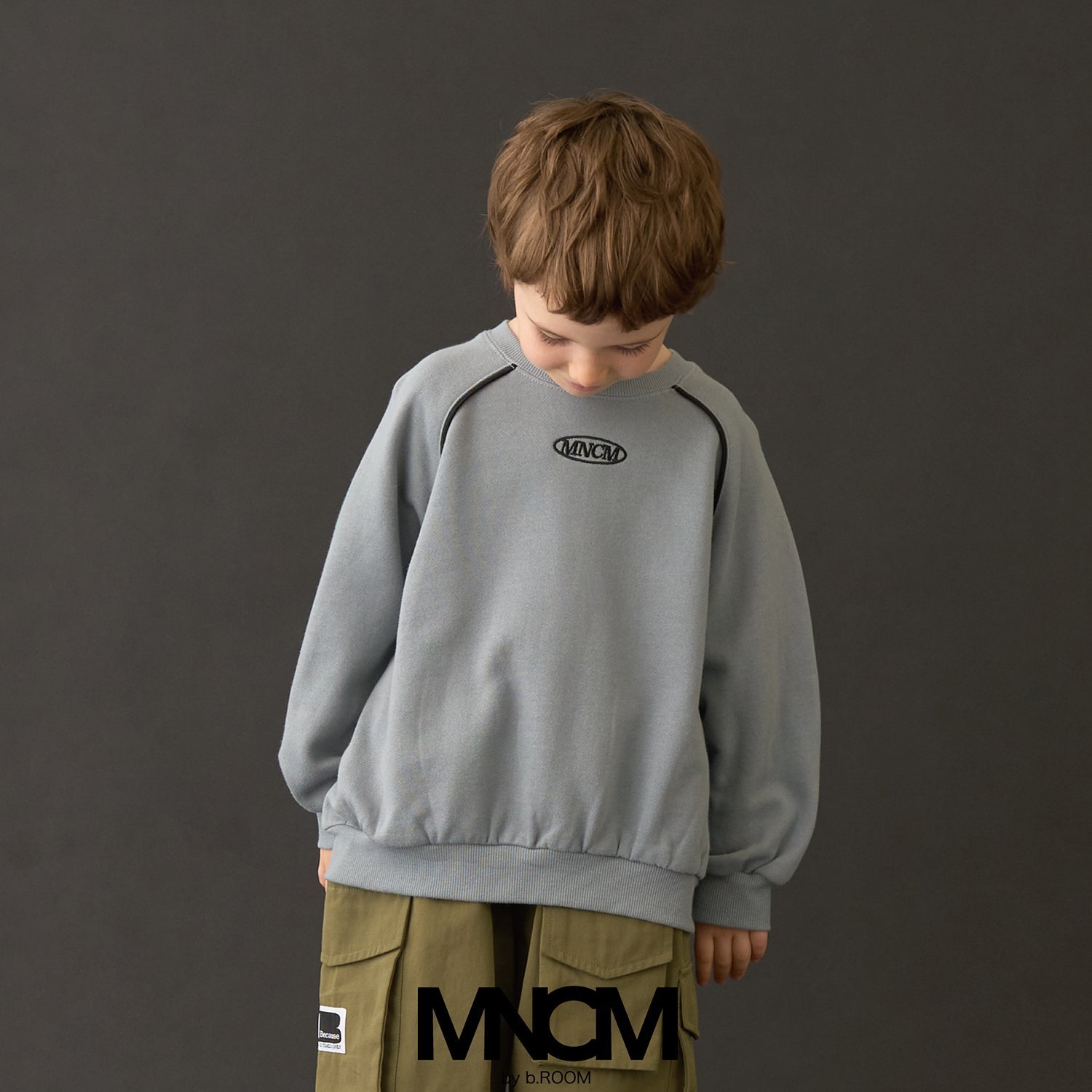 【MNCM】【毛玉バイバイ裏起毛】ラグランパイピングビッグスウェット