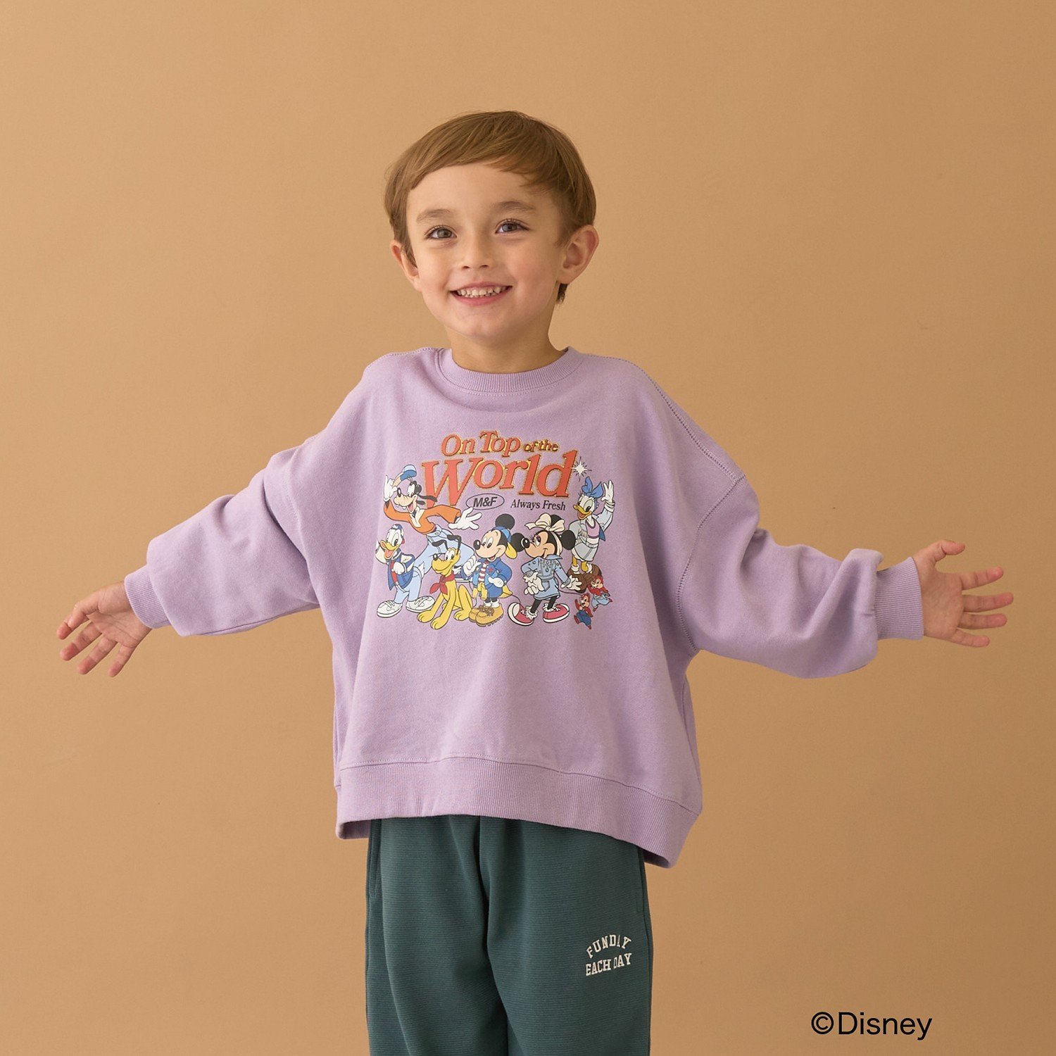 【Disney】【毛玉バイバイ裏毛】ミッキー＆フレンズ/スウェット