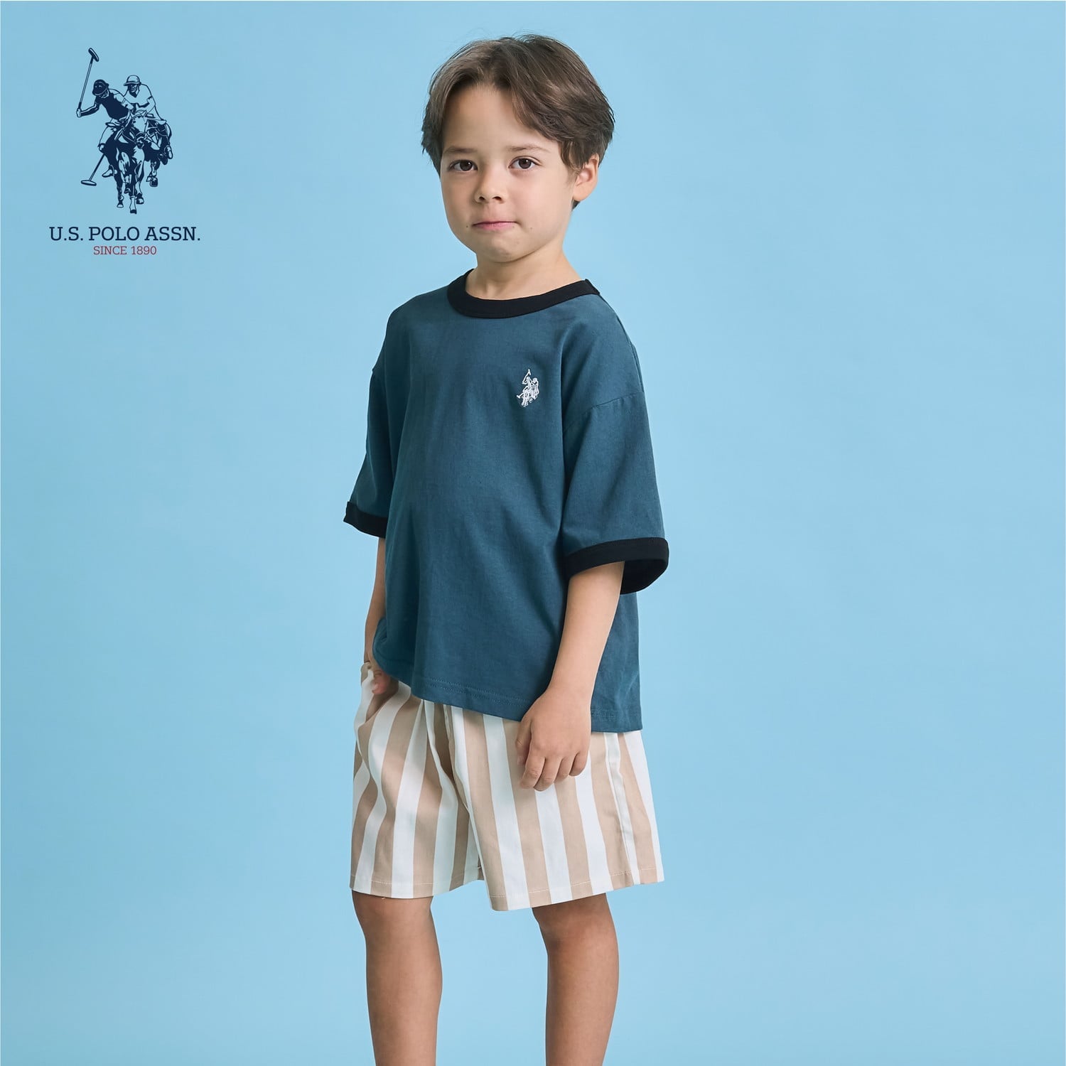 【U.S. POLO ASSN.】ワイドシルエットリンガーTシャツ
