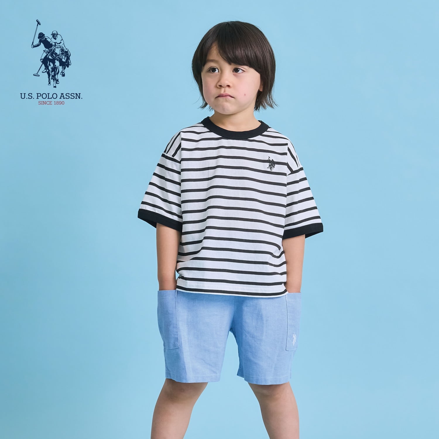 【U.S. POLO ASSN.】ワイドシルエットリンガーTシャツ