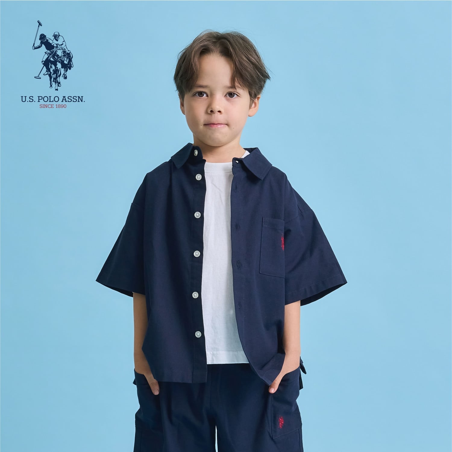 【U.S. POLO ASSN.】【セットアップ可】半袖リラックスシャツ