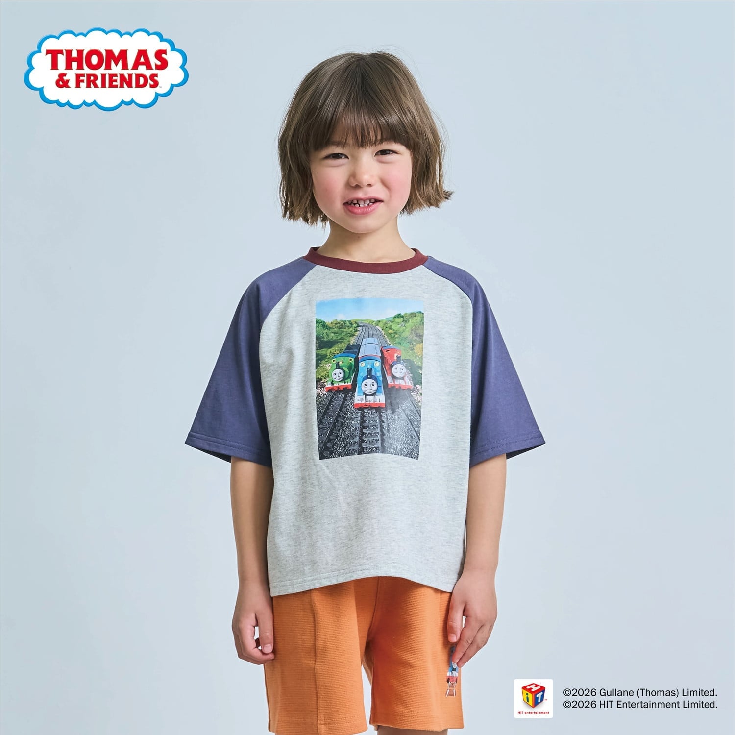 【きかんしゃトーマス】ラグラン半袖Tシャツ