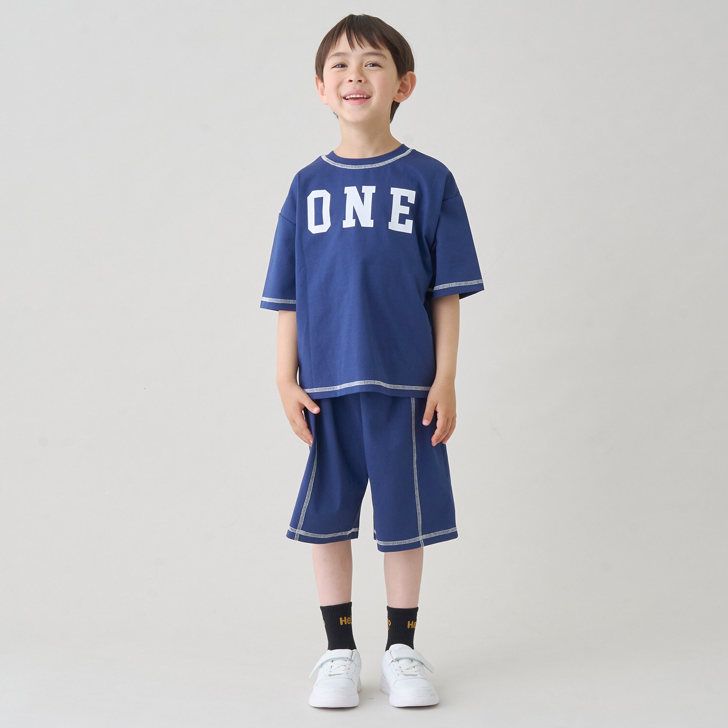 【熱をブロック】【どちらが前でもOK】配色ステッチTシャツ