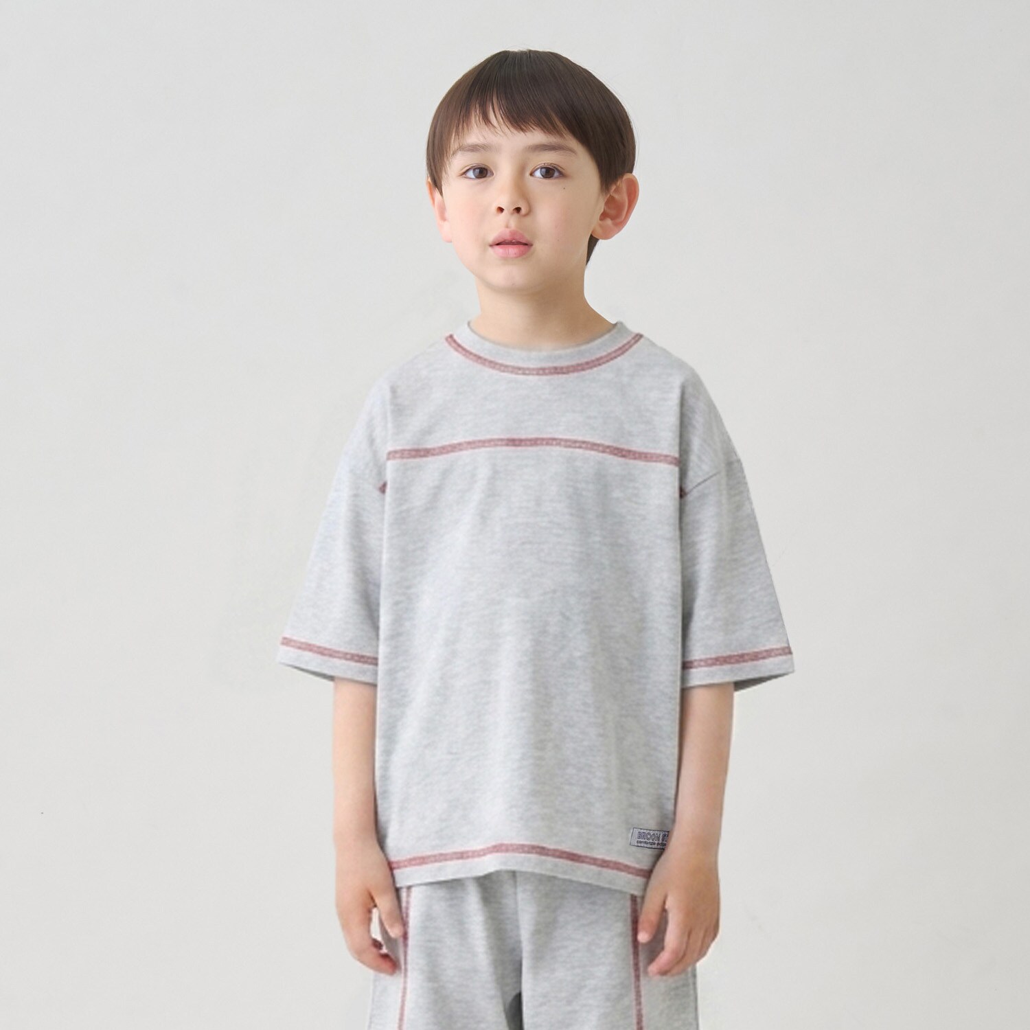 【熱をブロック】【どちらが前でもOK】配色ステッチTシャツ