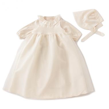 オーガニックコットン スモッキングプチセレモニードレス【日本製】