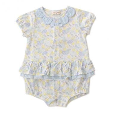 オーガニックコットン フルーツフラワーロンパース【日本製】