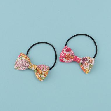 リバティプリントリボンヘアポニー(2個セット)【日本製】