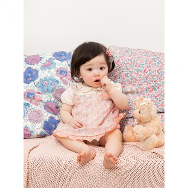 オーガニックコットン ピーコックエプロン付ロンパース【日本製】