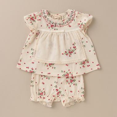 オーガニックコットン ポリジン 野イチゴベビースーツ【日本製】