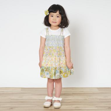 リバティプリントパッチワークワンピース【日本製】