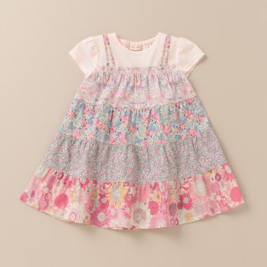 リバティプリントパッチワークワンピース【日本製】