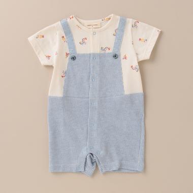 サーカス柄プリントショートオール【日本製】