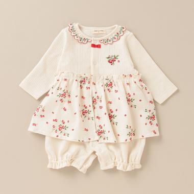 野イチゴ長袖ロンパース【日本製】