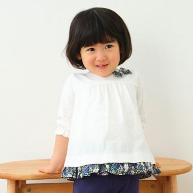 7分袖リボンTシャツ