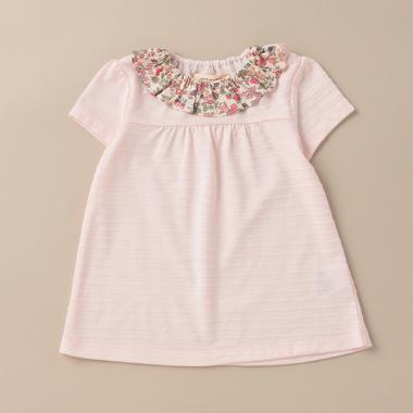 リバティファブリックフリル衿Tシャツ【日本製】