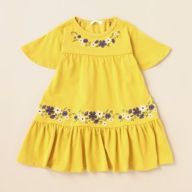 刺しゅうティアードワンピース