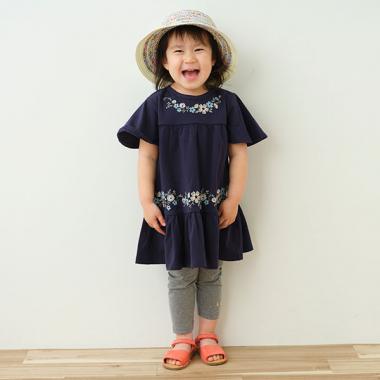 刺しゅうティアードワンピース