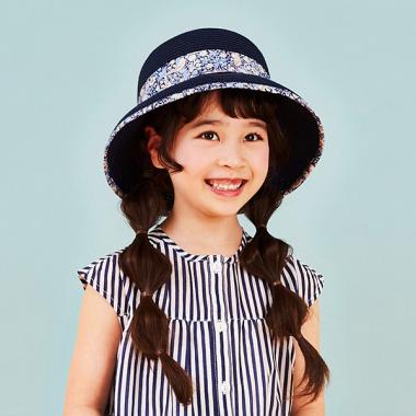 ウォッシャブルブレードリバティファブリックリボン帽子