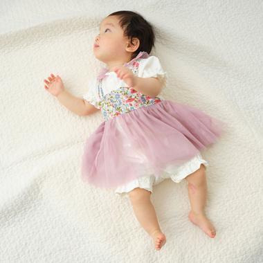 リバティファブリックチュールスカートショートオール【日本製】