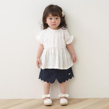 裾スカラップショートパンツ