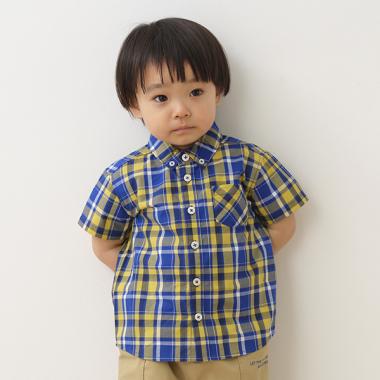 ボタンダウンチェックシャツ