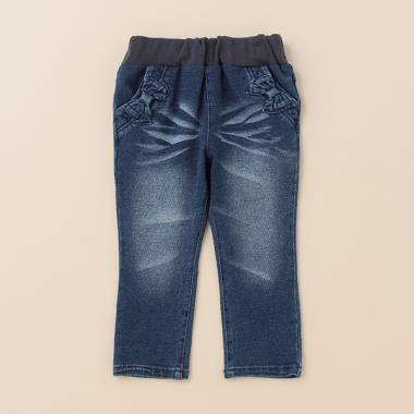 GIRL'Sニットデニムロングパンツ