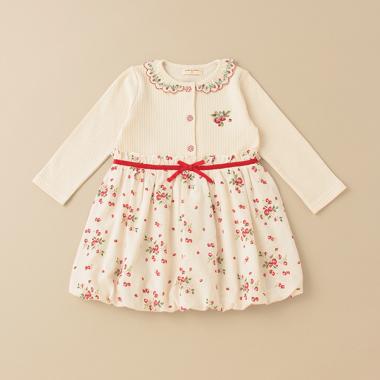 野イチゴ長袖ワンピース【日本製】