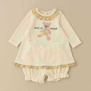 リバティファブリックベアーワンピーススーツ