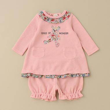 リバティファブリックベアーワンピーススーツ