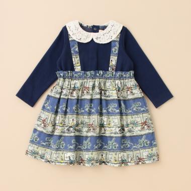 ヴィクトリアントリップドッキングワンピース【日本製】