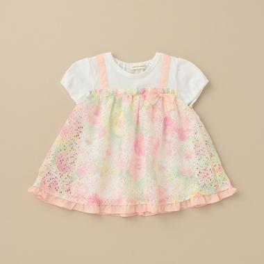 フラワーレースドッキングチュニック【日本製】