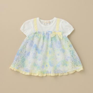 フラワーレースドッキングチュニック【日本製】