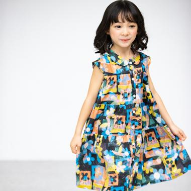 VITA FLORAフレンチスリーブワンピース【日本製】