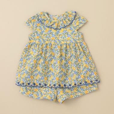 花柄スカラ衿セットアップ