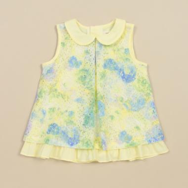 フラワーレース袖無チュニック【日本製】