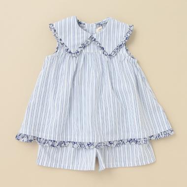 ストライプリバティファブリックフリルセットアップ