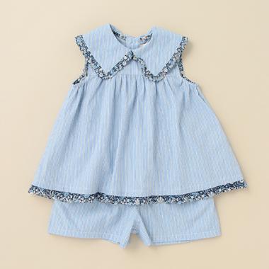 ストライプリバティファブリックフリルセットアップ